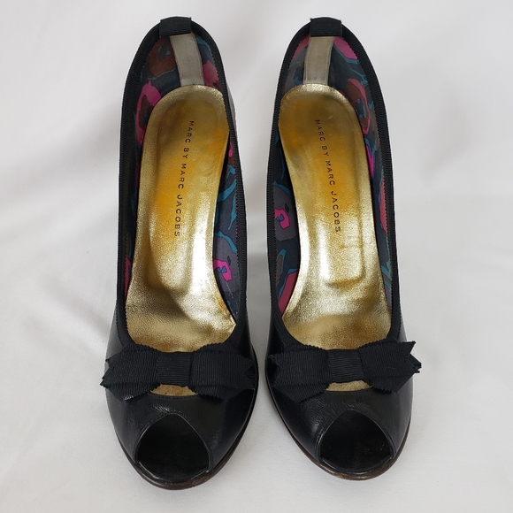 Marc by Marc Jacob's Black Open Toe Pumps - Picture 8 of 16